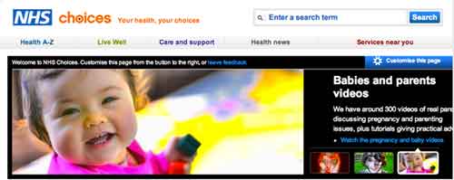 NHS choice home page