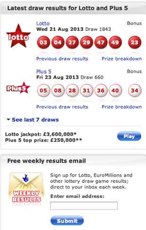 Lottery Results Online