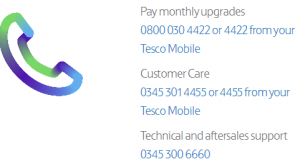 Go to the Tesco mobile FAQ page